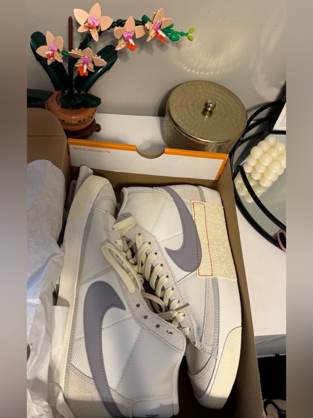 Nike Blazer High-Top Sneakers - White & Light Gray
